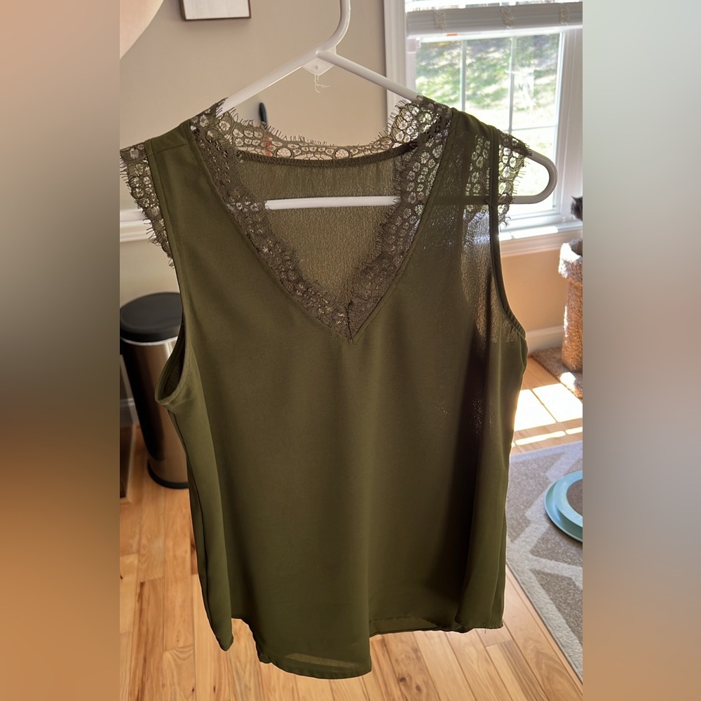 Amazon brand - olive green blouse